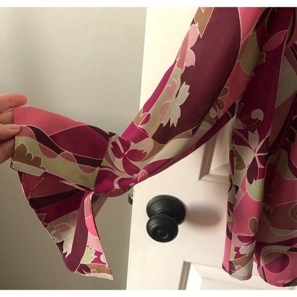 Women's Plus Size Blouse Flower Abstract Design Multi-color Shirt 2X - Picture 5 of 9